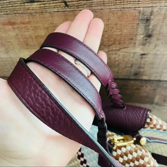 NWOT Tory Burch Half-moon Woven Leather Satchel In New Ivory - Picture 8 of 15